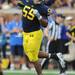 Michigan defensive tackle Jibreel Black celebrates a play during the second half at Michigan Stadium on Saturday. Melanie Maxwell I AnnArbor.com